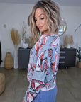 Cardigan ajourée à imprimé fleuri - 𝐌𝐚𝐫𝐢𝐧𝐚𝟒𝟒𝐟𝐚𝐦𝐢𝐥𝐲