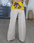 Pantalon cargo à jambe large