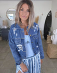 Veste en jean customisée
