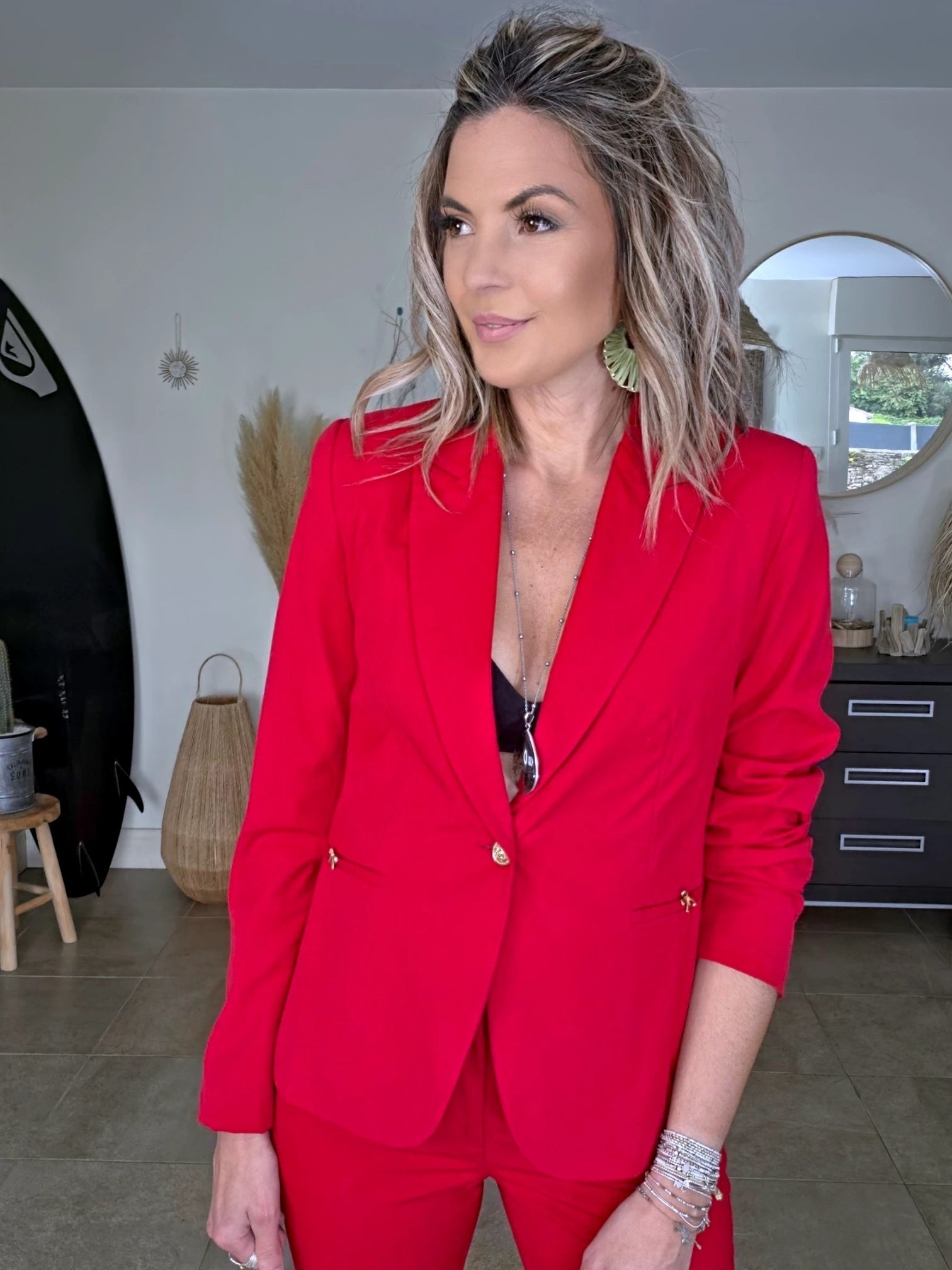 Ensemble veste &amp; pantalon red - 𝐌𝐚𝐫𝐢𝐧𝐚𝟒𝟒𝐟𝐚𝐦𝐢𝐥𝐲