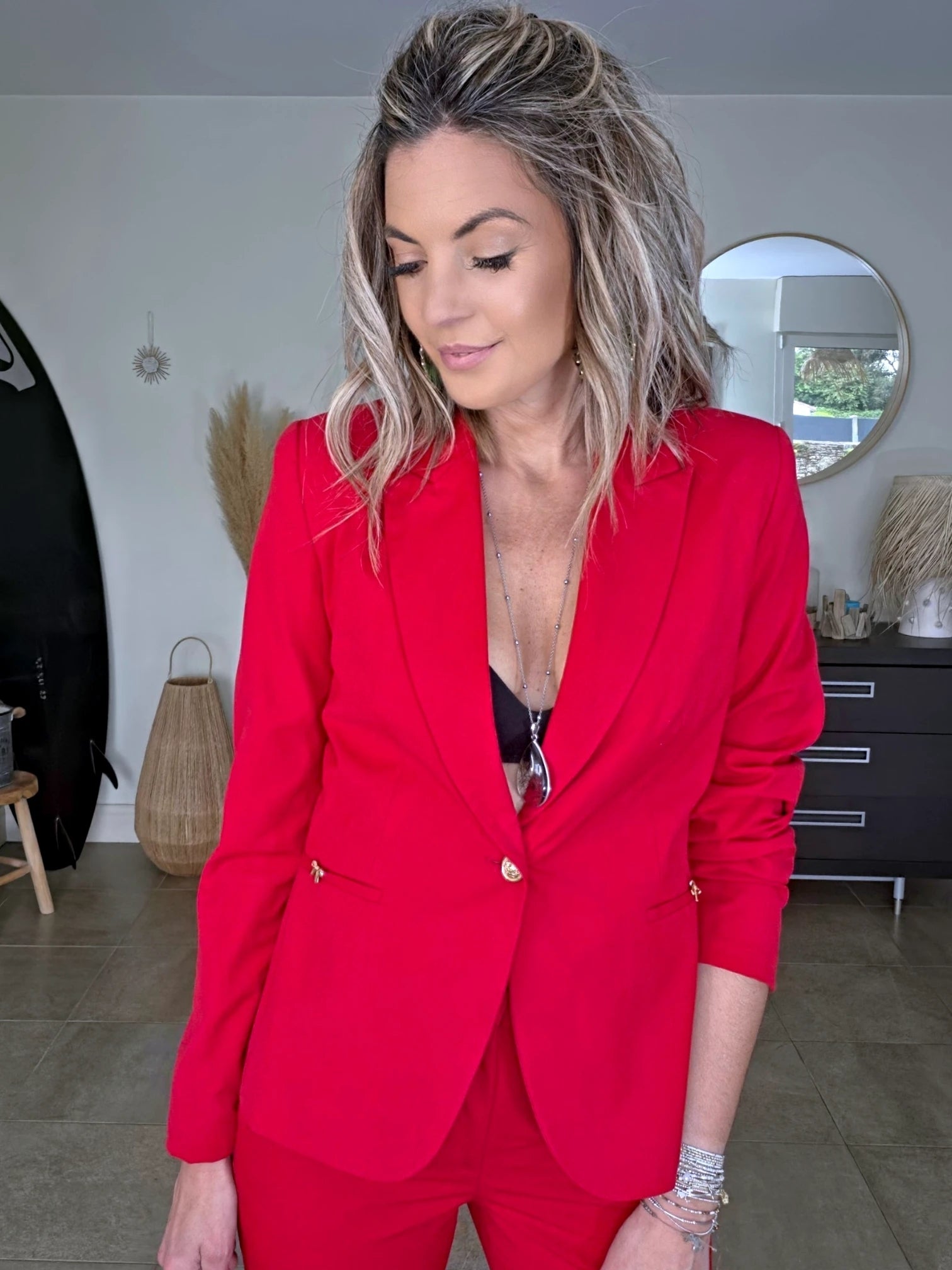 Ensemble veste &amp; pantalon red - 𝐌𝐚𝐫𝐢𝐧𝐚𝟒𝟒𝐟𝐚𝐦𝐢𝐥𝐲