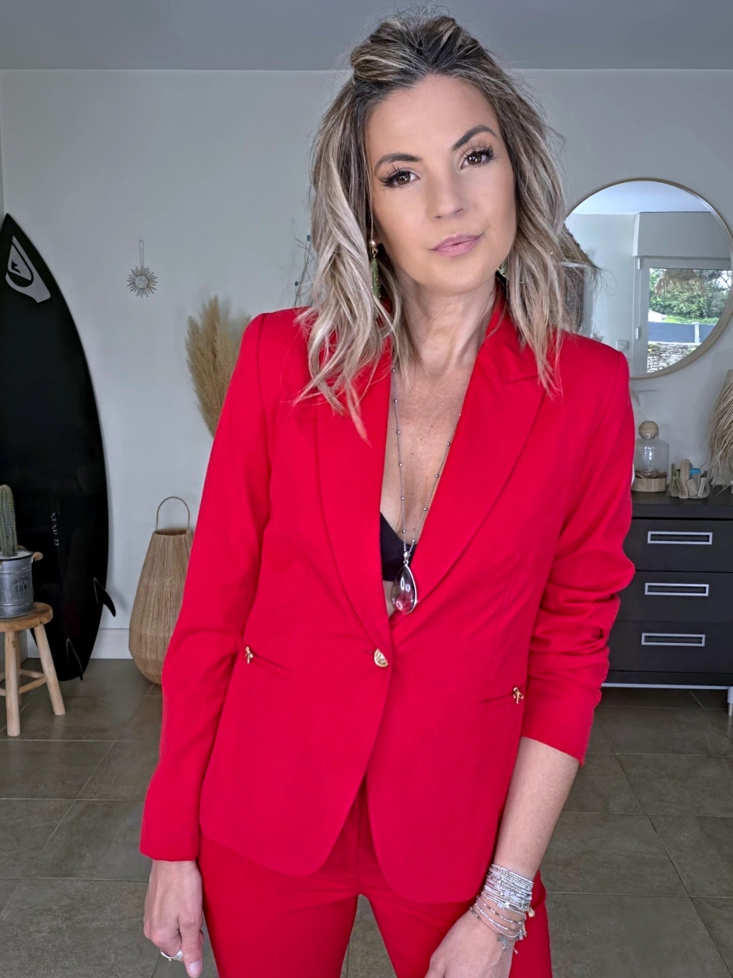 Ensemble veste &amp; pantalon red - 𝐌𝐚𝐫𝐢𝐧𝐚𝟒𝟒𝐟𝐚𝐦𝐢𝐥𝐲
