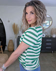Haut en coton à maille rayé vert - 𝐌𝐚𝐫𝐢𝐧𝐚𝟒𝟒𝐟𝐚𝐦𝐢𝐥𝐲