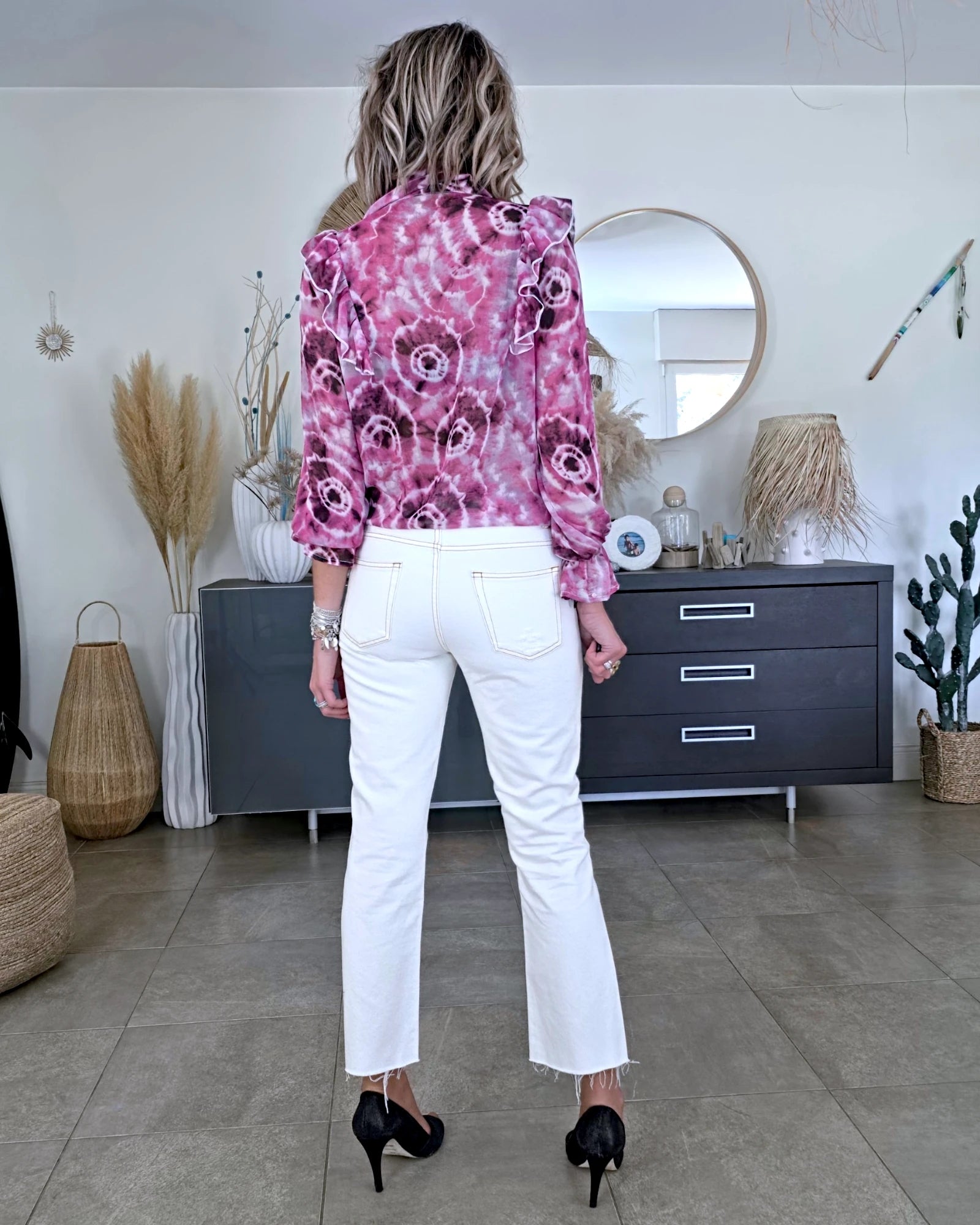 Chemise tie and dye rose fuchsia