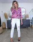 Chemise tie and dye rose fuchsia