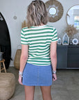 Haut en coton à maille rayé vert - 𝐌𝐚𝐫𝐢𝐧𝐚𝟒𝟒𝐟𝐚𝐦𝐢𝐥𝐲