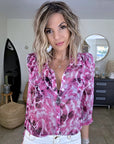Chemise tie and dye rose fuchsia