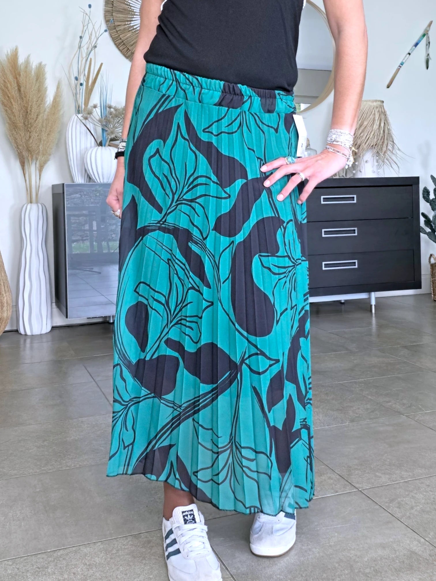 Jupe longue verte/bleue à imprimé - 𝐌𝐚𝐫𝐢𝐧𝐚𝟒𝟒𝐟𝐚𝐦𝐢𝐥𝐲