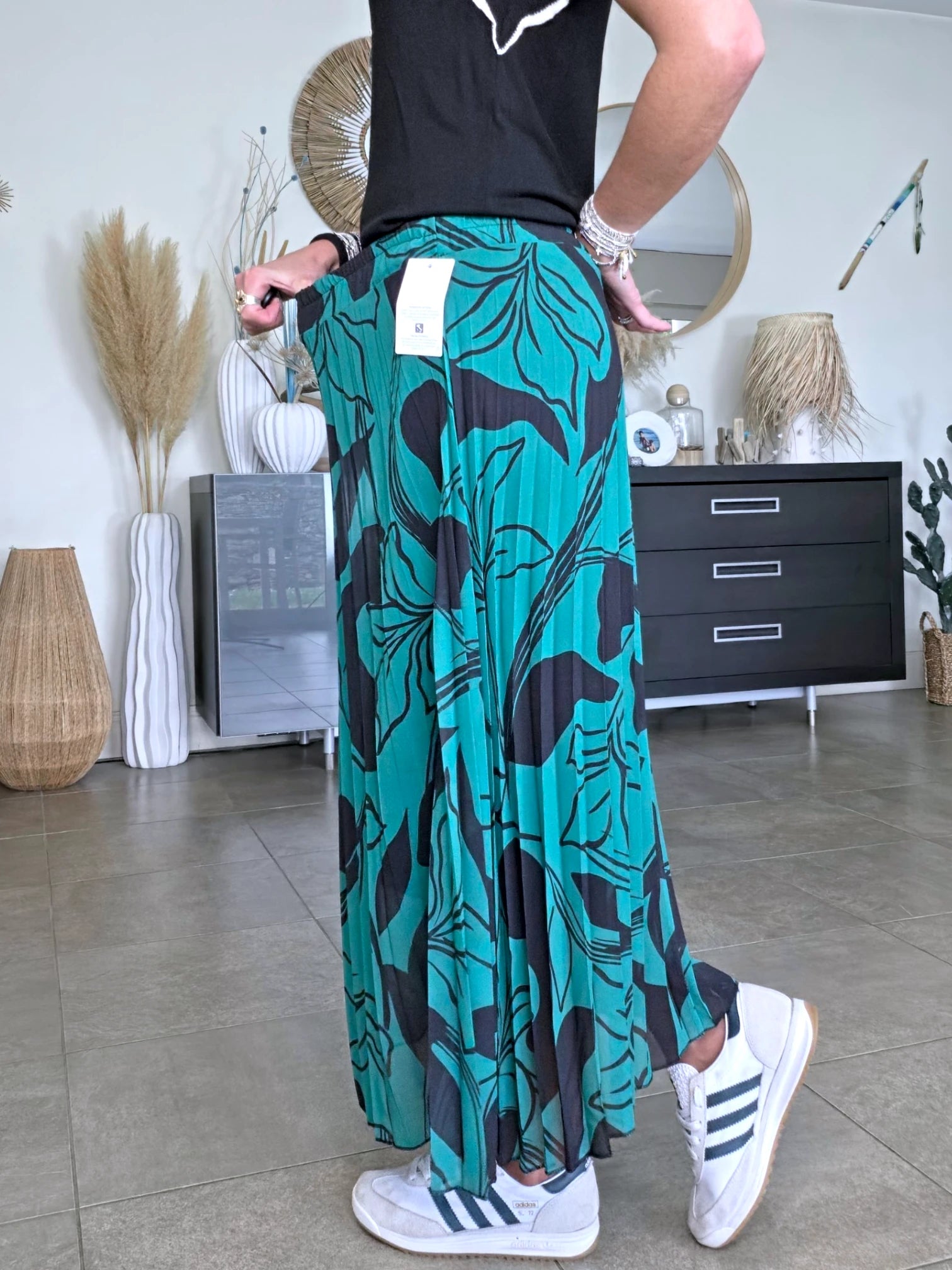 Jupe longue verte/bleue à imprimé - 𝐌𝐚𝐫𝐢𝐧𝐚𝟒𝟒𝐟𝐚𝐦𝐢𝐥𝐲