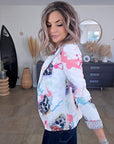 Veste blanche cintrée à imprimé skull - 𝐌𝐚𝐫𝐢𝐧𝐚𝟒𝟒𝐟𝐚𝐦𝐢𝐥𝐲
