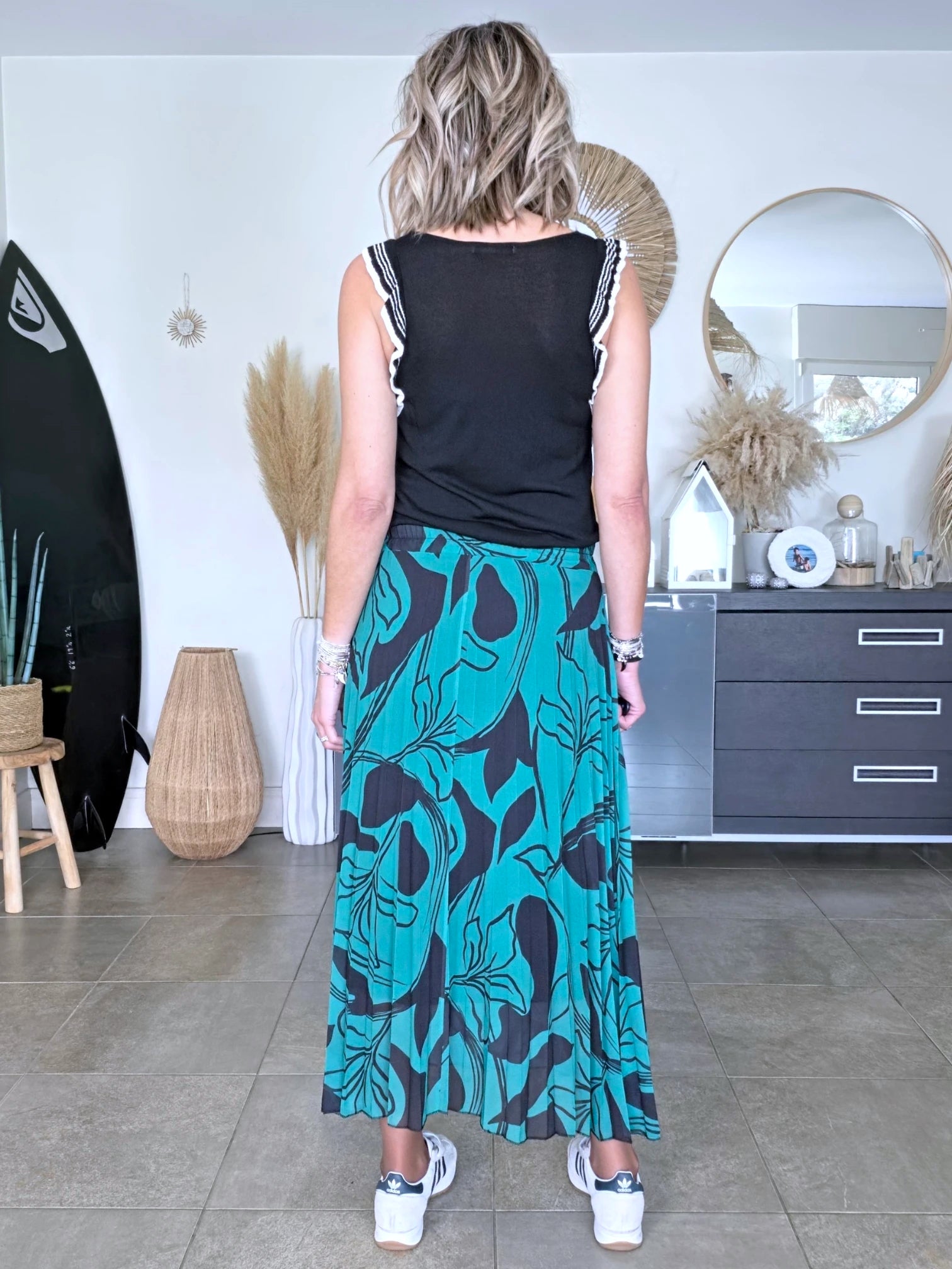 Jupe longue verte/bleue à imprimé - 𝐌𝐚𝐫𝐢𝐧𝐚𝟒𝟒𝐟𝐚𝐦𝐢𝐥𝐲