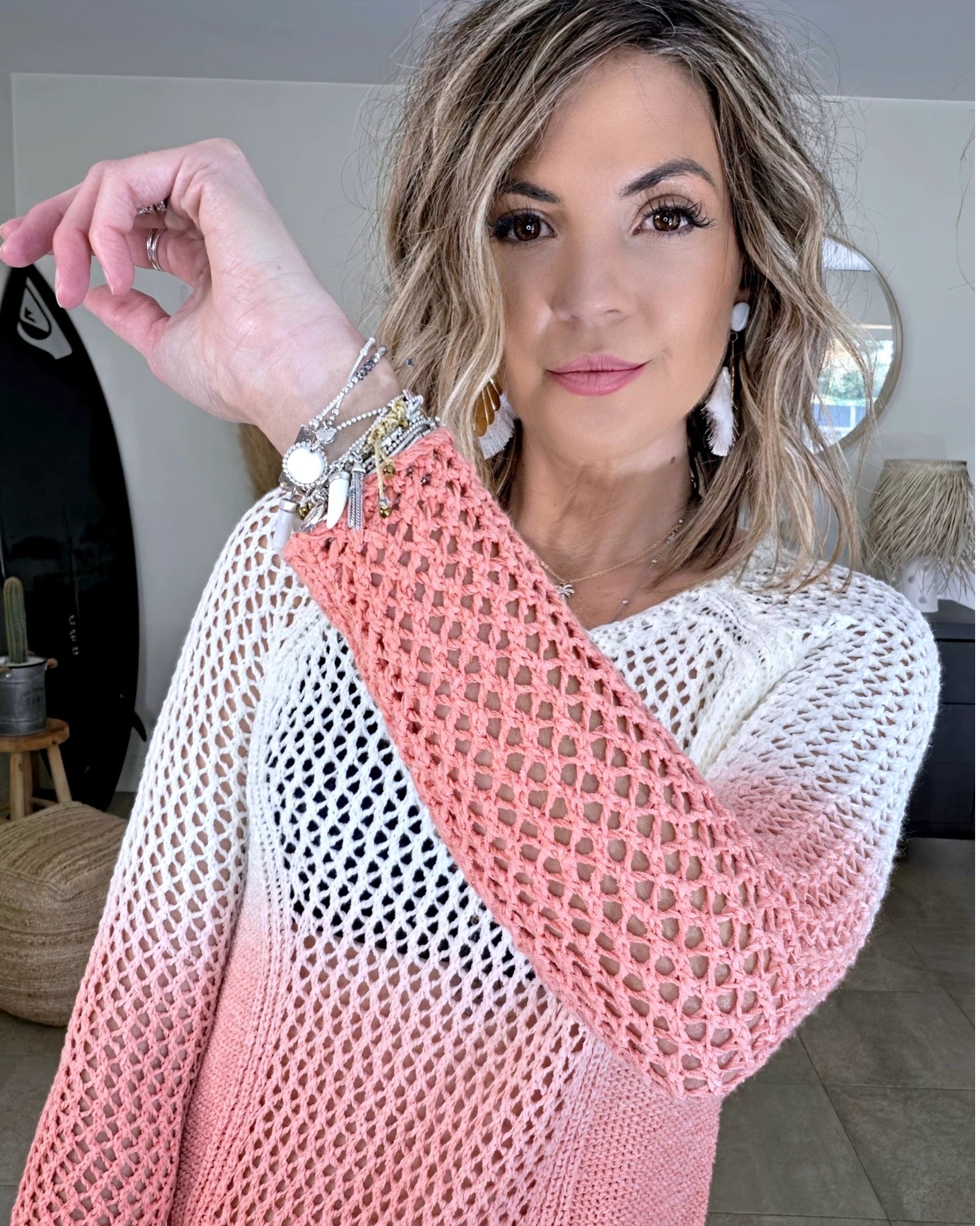 Pull ajouré tie and dye