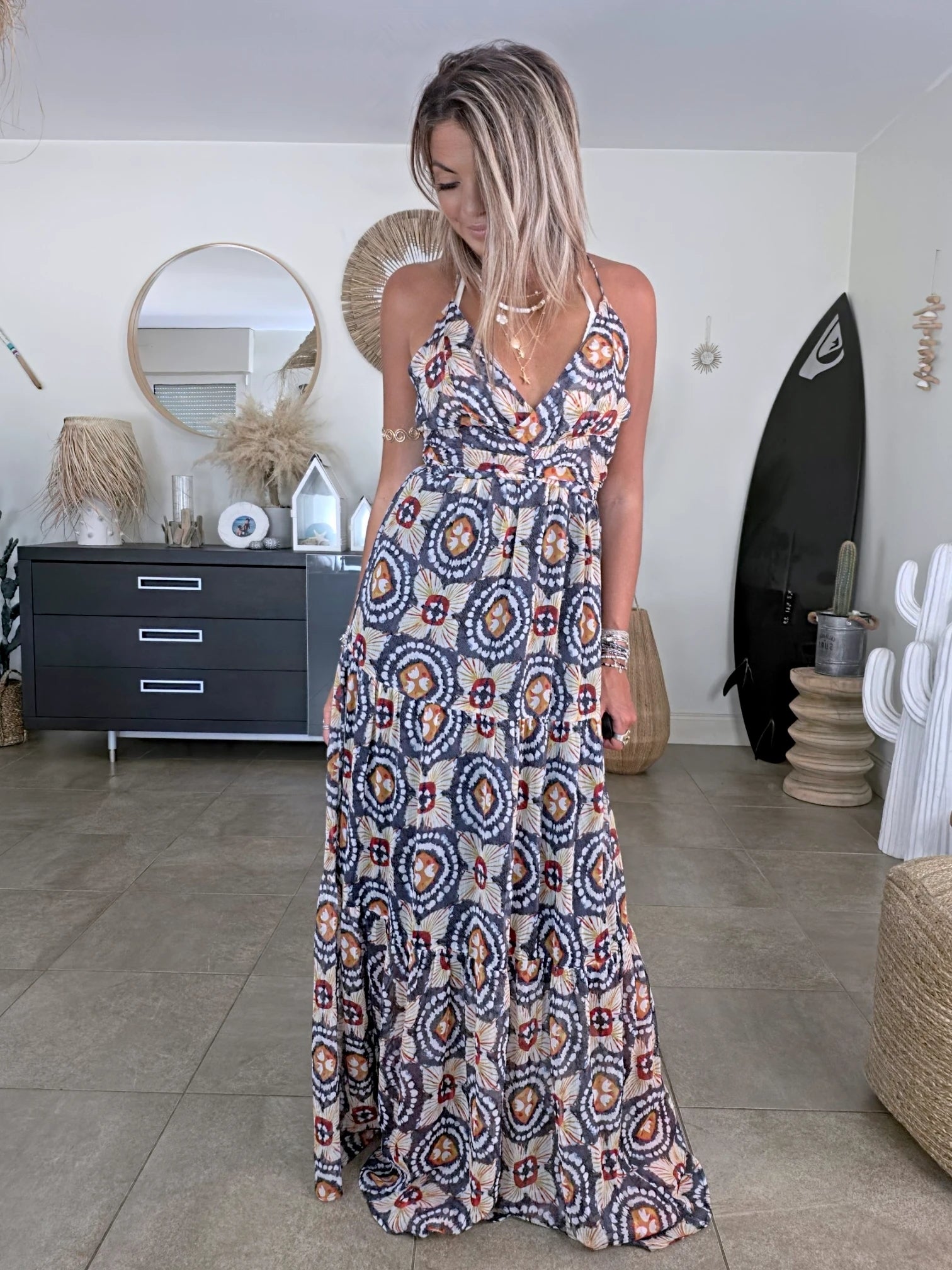 Robe longue dos ouvert