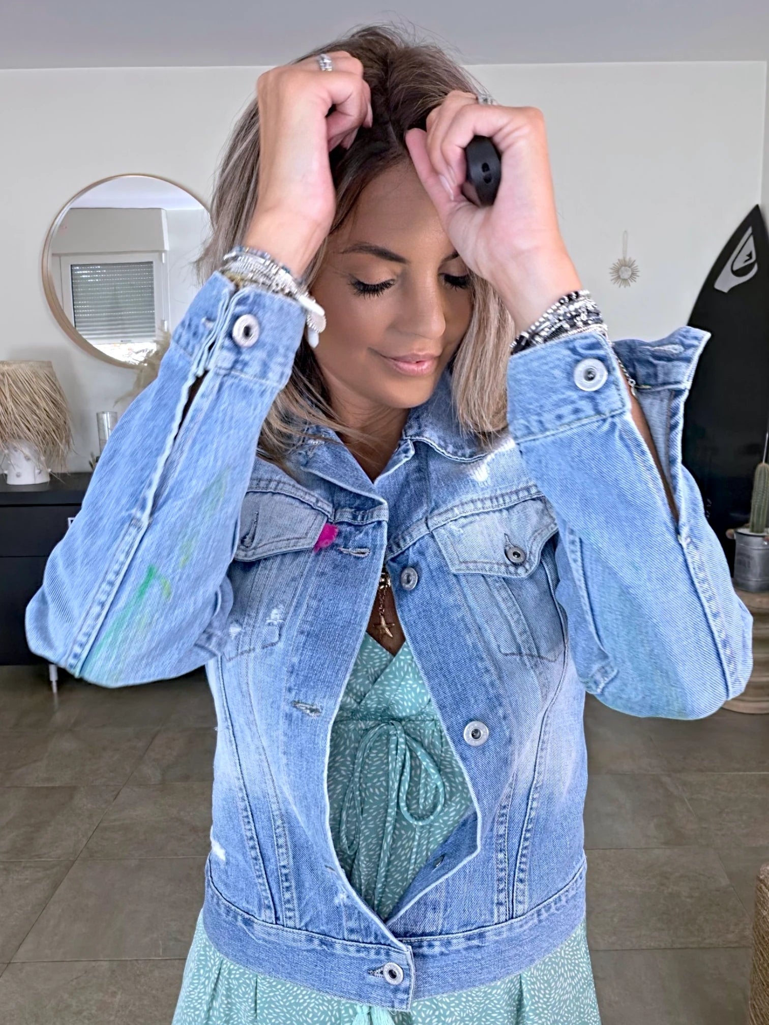 Veste cintrée création en jean