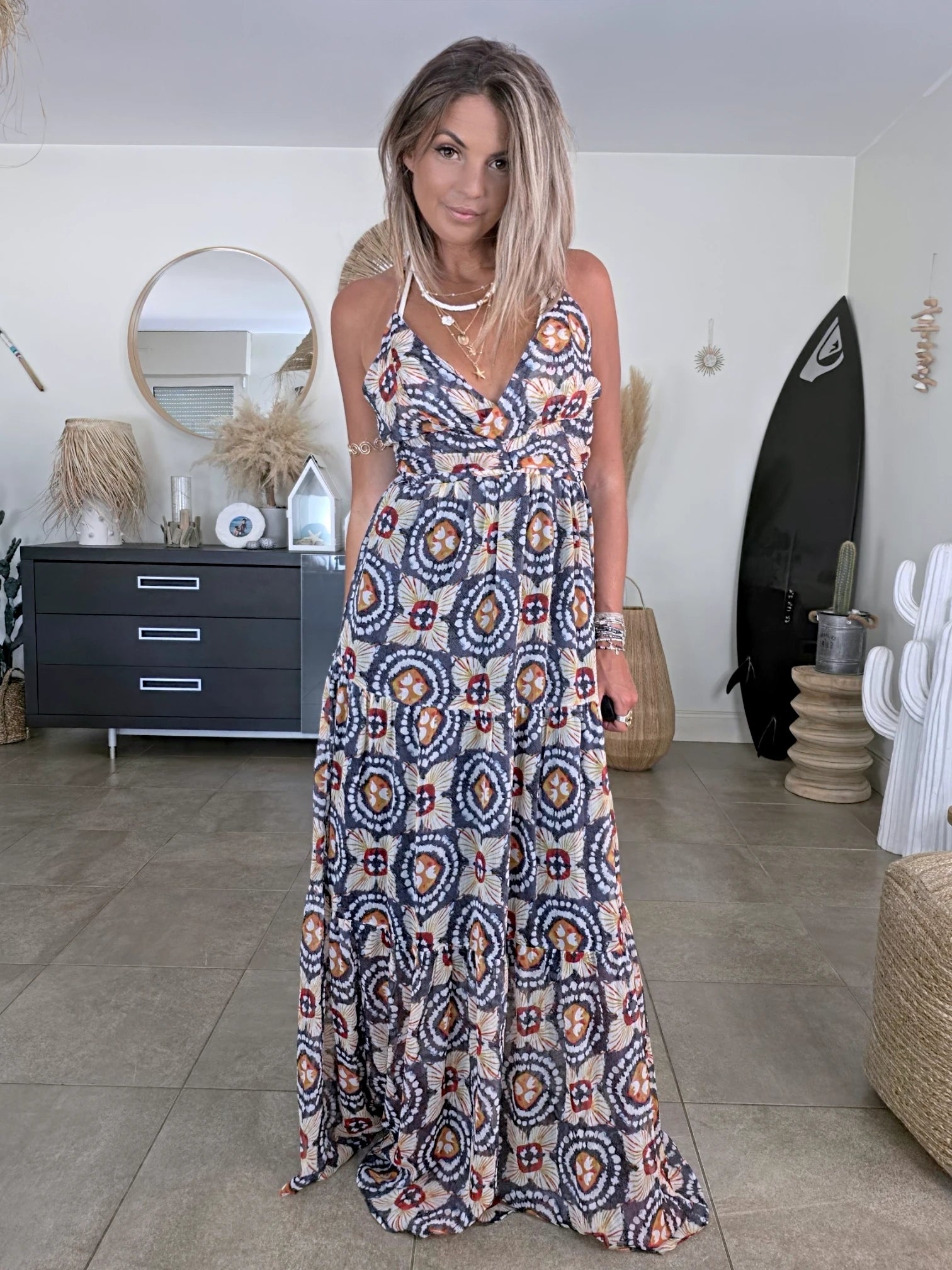 Robe longue dos ouvert