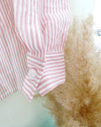 Chemise rayée rose à inscription au dos