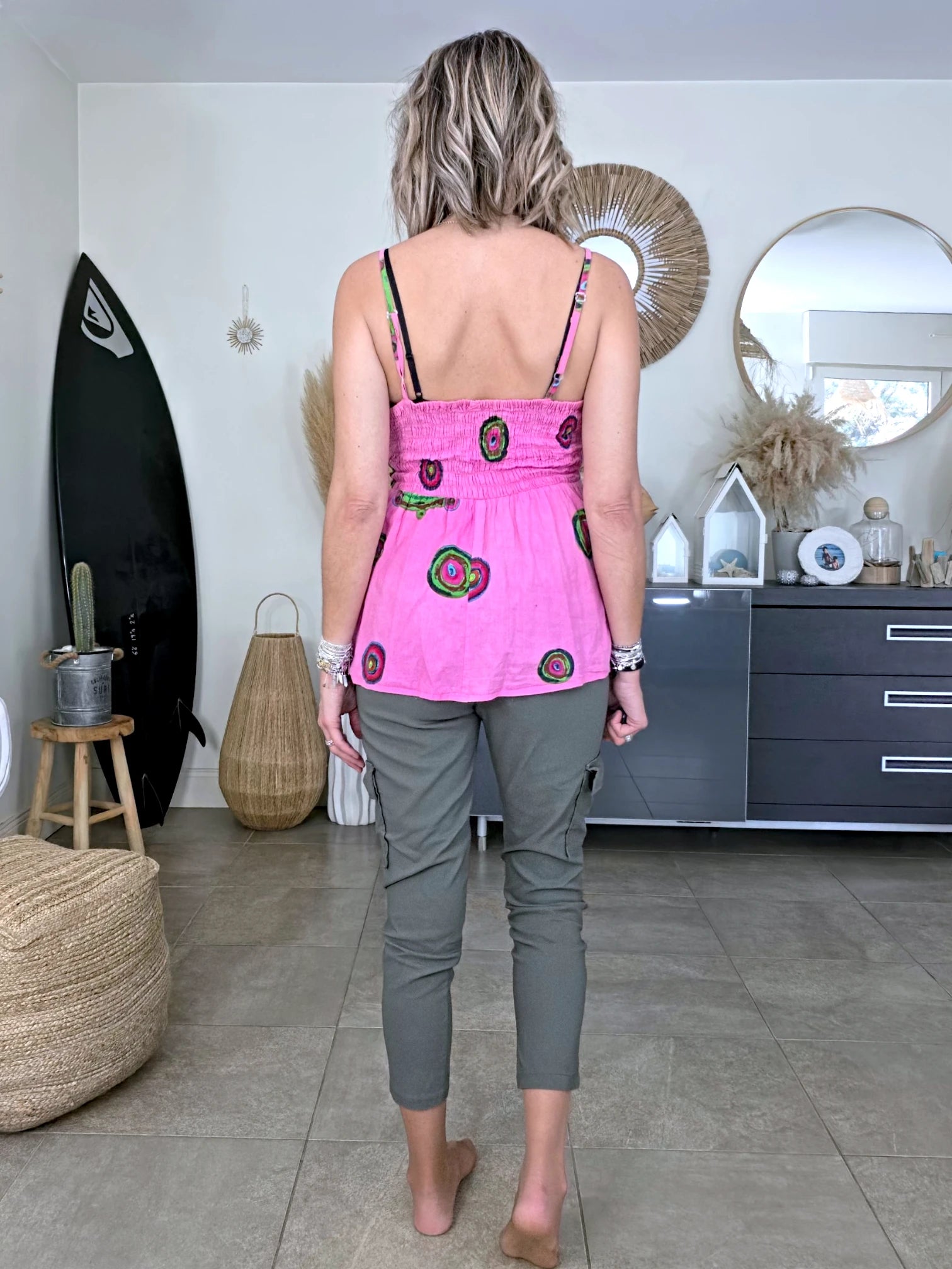 Débardeur rose à imprimé - 𝐌𝐚𝐫𝐢𝐧𝐚𝟒𝟒𝐟𝐚𝐦𝐢𝐥𝐲