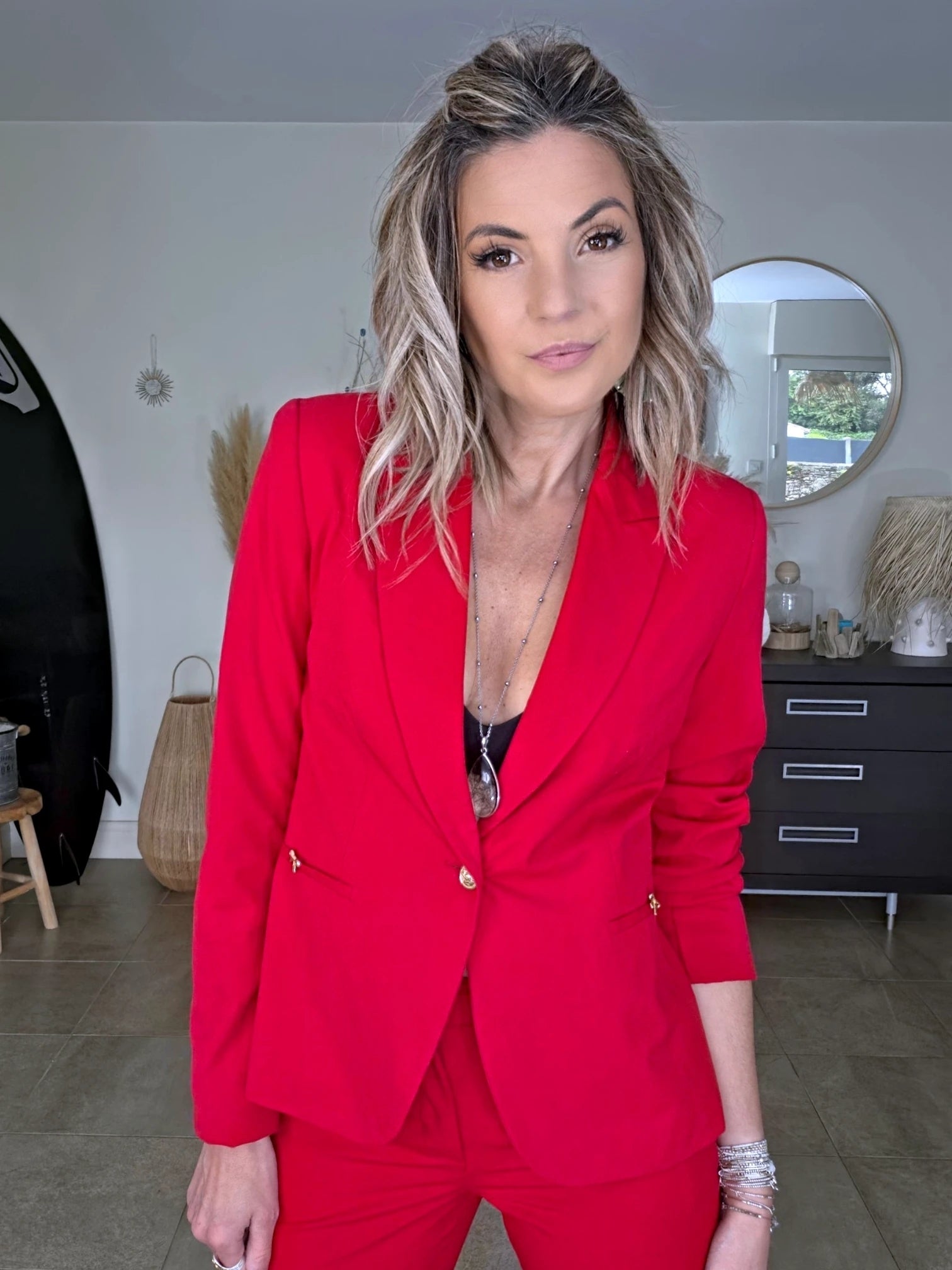 Ensemble veste &amp; pantalon red - 𝐌𝐚𝐫𝐢𝐧𝐚𝟒𝟒𝐟𝐚𝐦𝐢𝐥𝐲