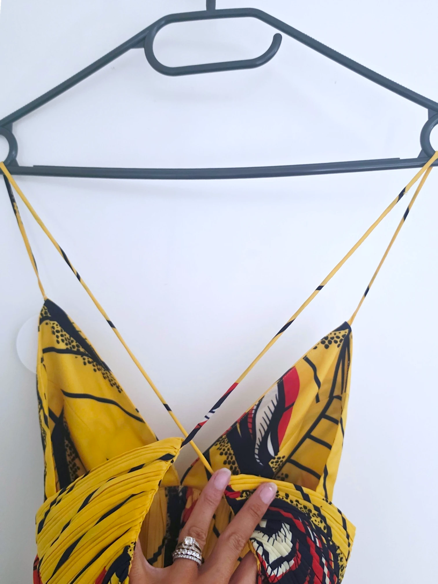 Top jaune à imprimé wax
