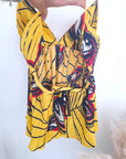 Top jaune à imprimé wax