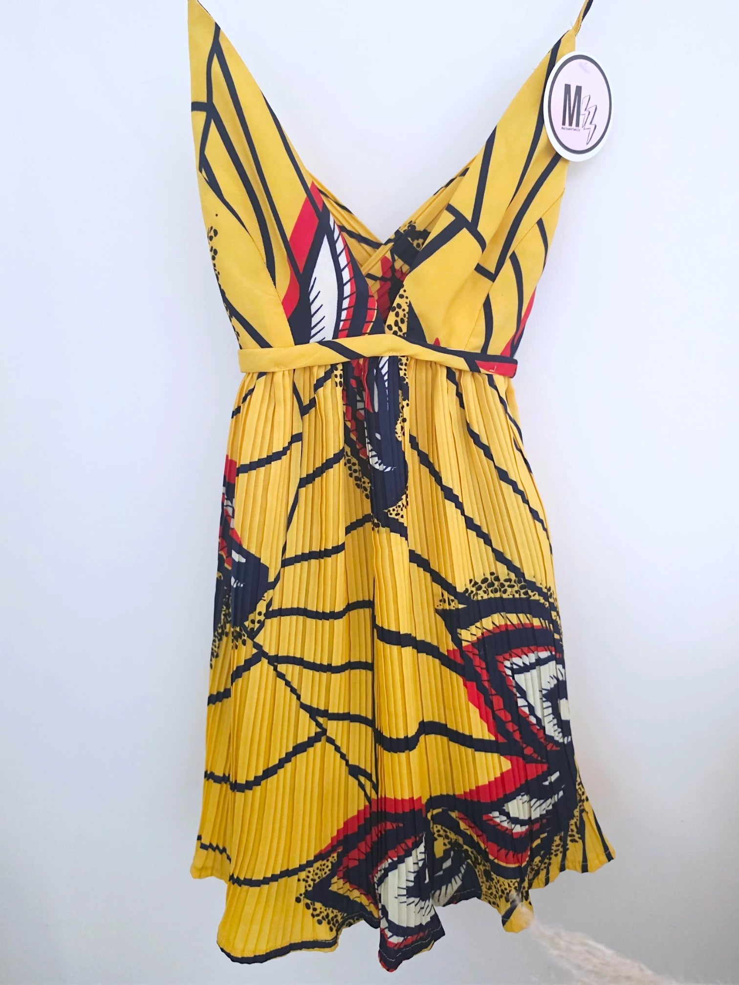 Top jaune à imprimé wax