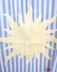 Chemise coton à rayures et broderies