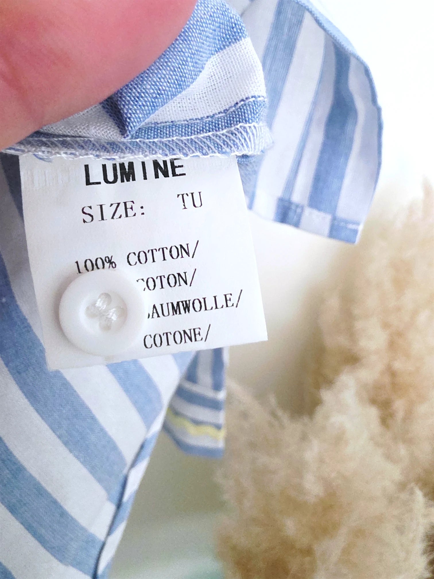 Chemise coton à rayures et broderies
