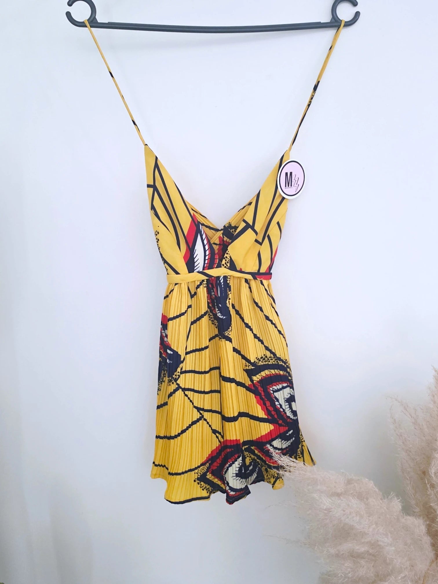 Top jaune à imprimé wax