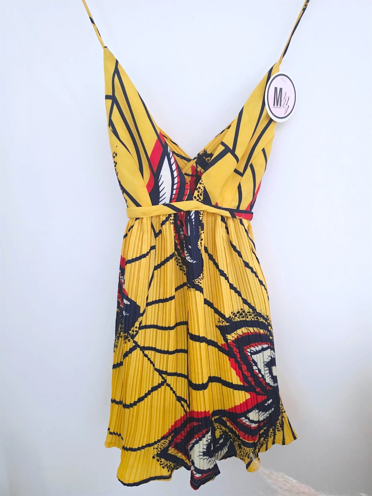 Top jaune à imprimé wax