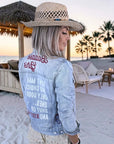 Veste en jean entièrement customisée