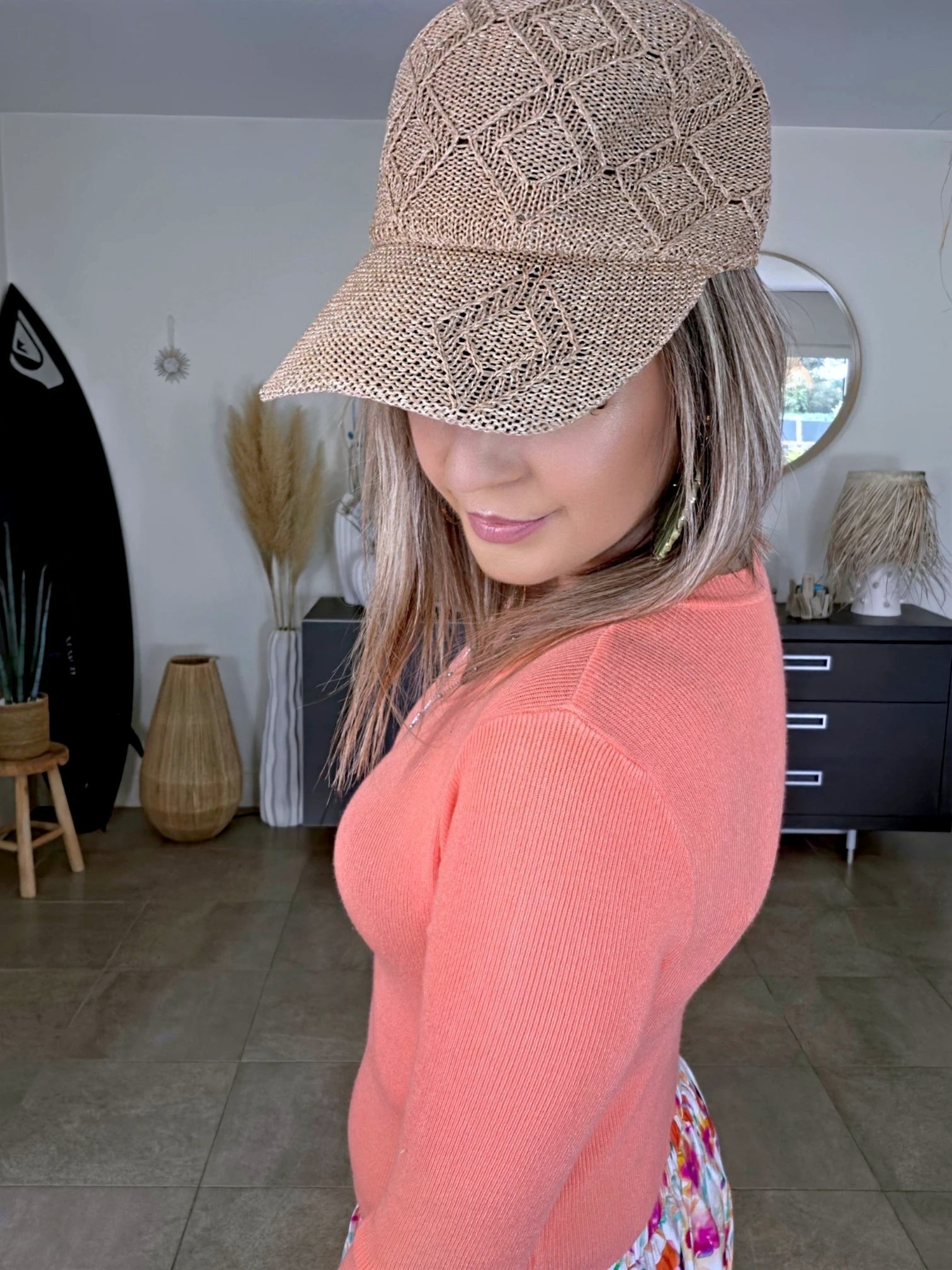 Pull corail clair à maille fine côtelée - 𝐌𝐚𝐫𝐢𝐧𝐚𝟒𝟒𝐟𝐚𝐦𝐢𝐥𝐲