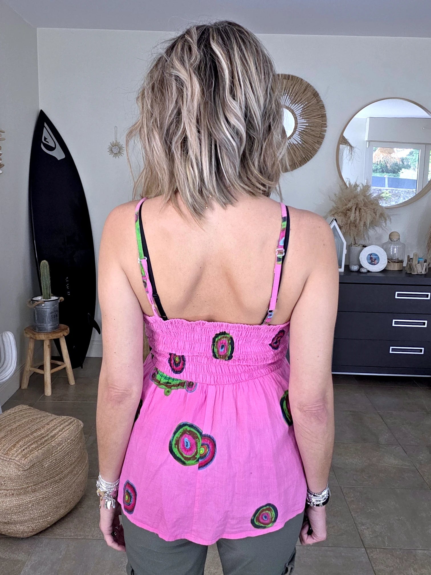 Débardeur rose à imprimé - 𝐌𝐚𝐫𝐢𝐧𝐚𝟒𝟒𝐟𝐚𝐦𝐢𝐥𝐲