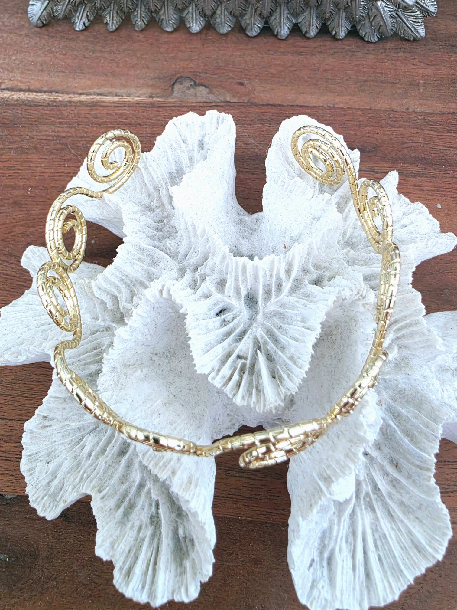 Bracelet bras doré en acier inoxydable