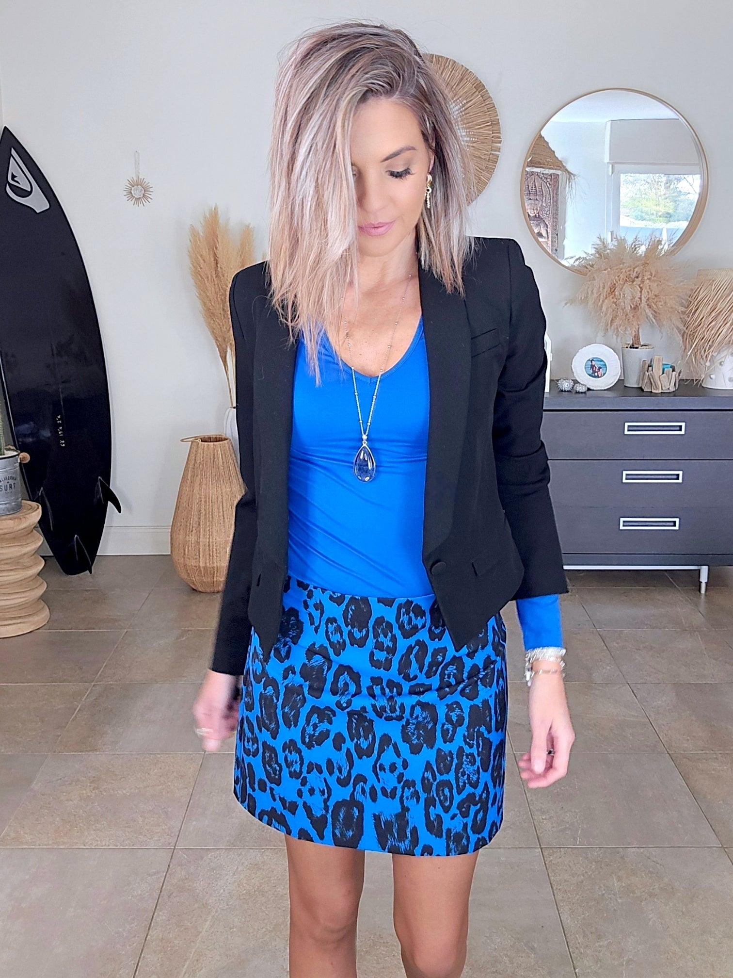 Jupe bleu roi à imprimé léopard - 𝐌𝐚𝐫𝐢𝐧𝐚𝟒𝟒𝐟𝐚𝐦𝐢𝐥𝐲