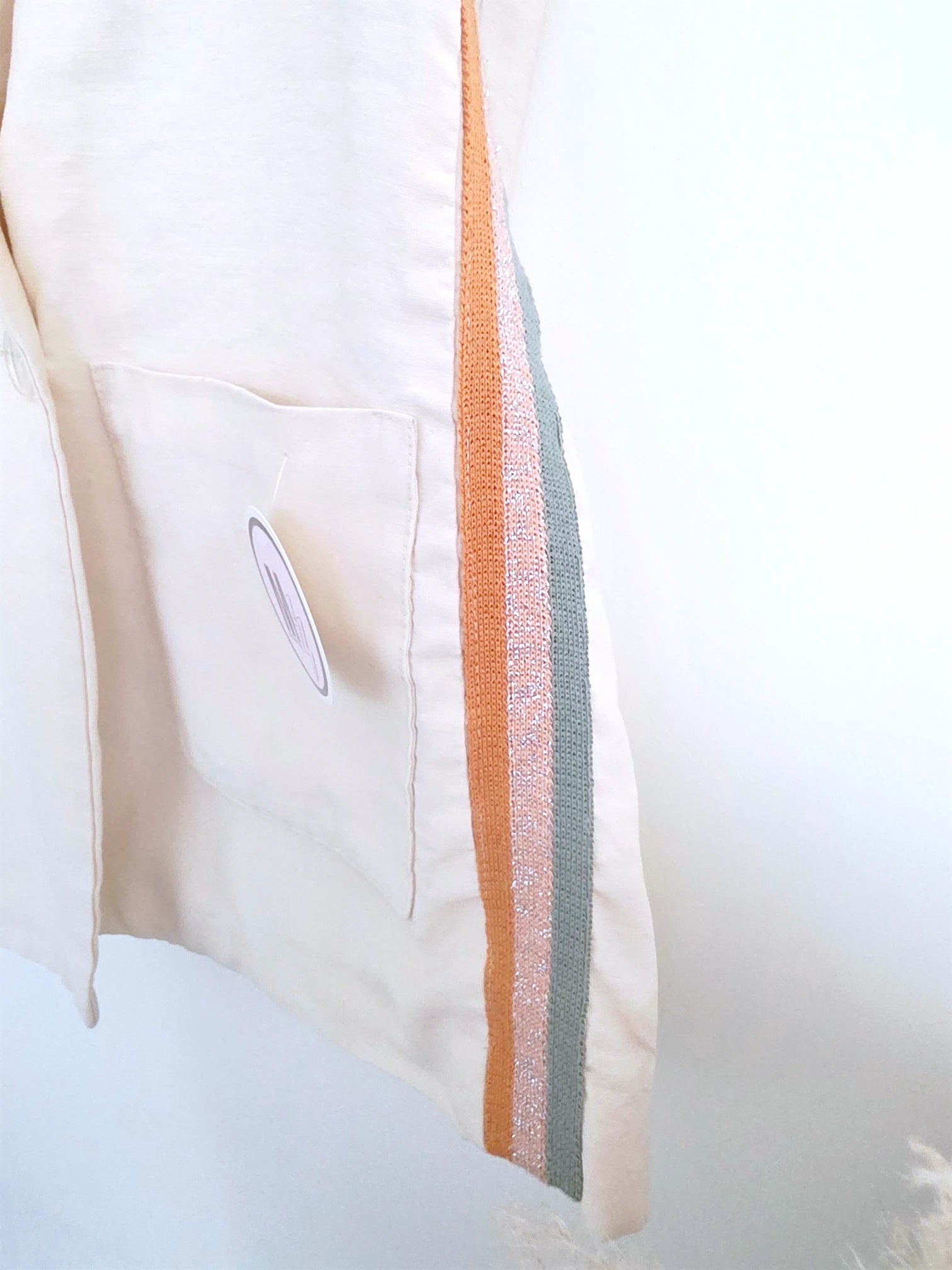 Ensemble veston + pantalon écru  à bandes latérales