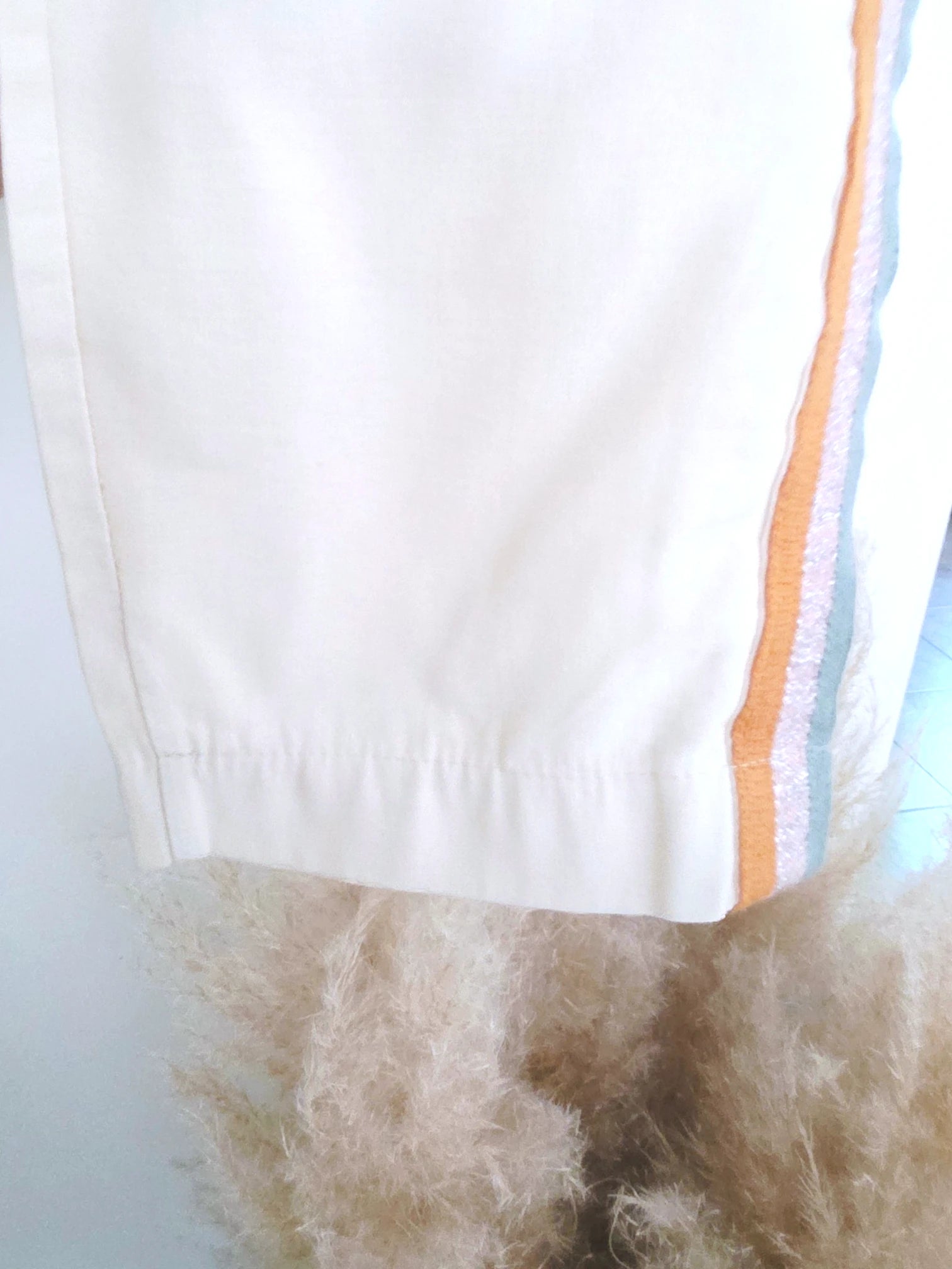 Ensemble veston + pantalon écru  à bandes latérales
