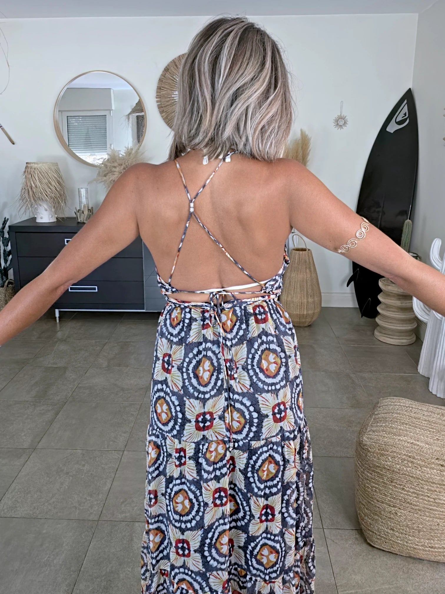Robe longue dos ouvert