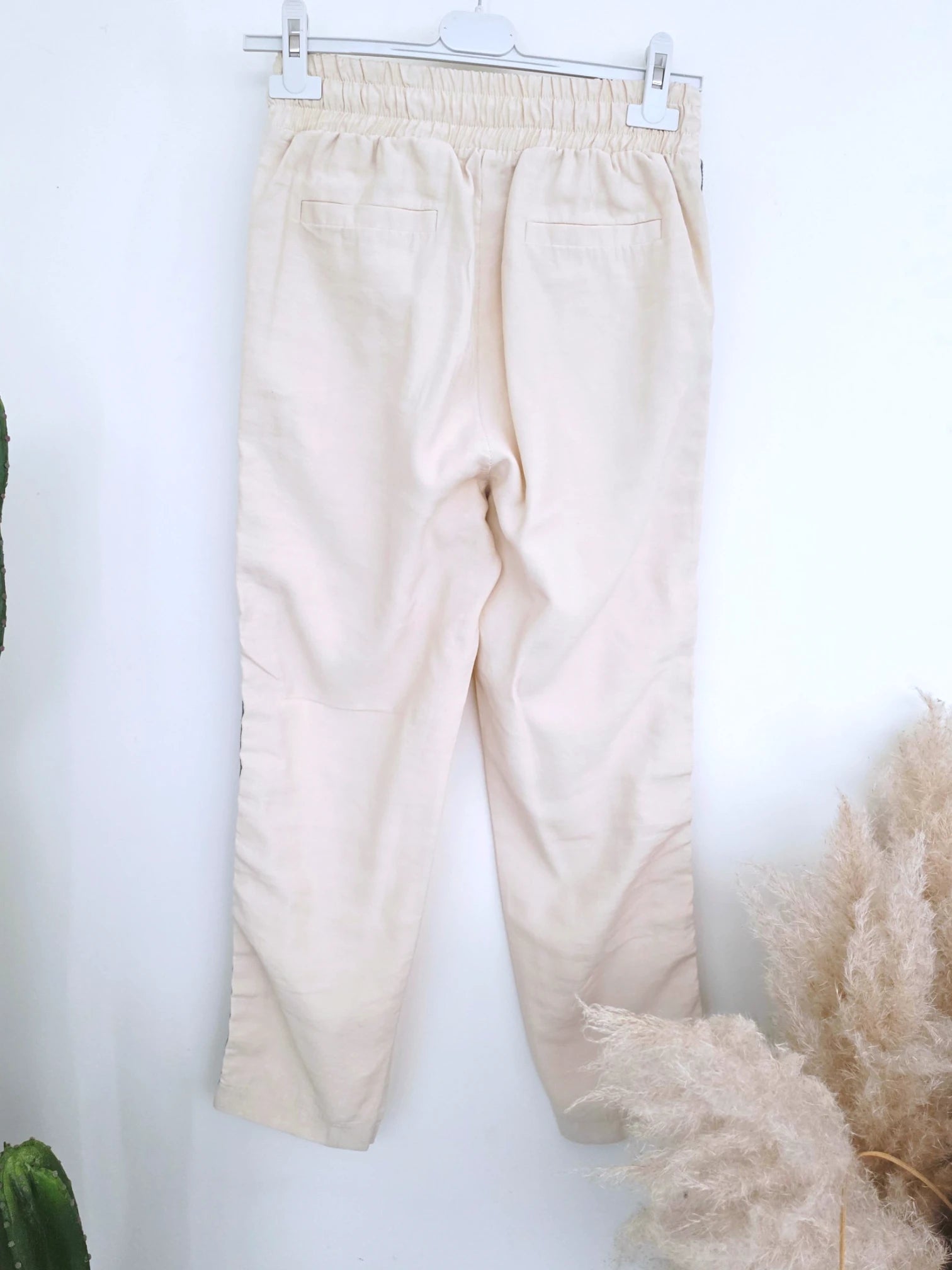 Ensemble veston + pantalon écru  à bandes latérales