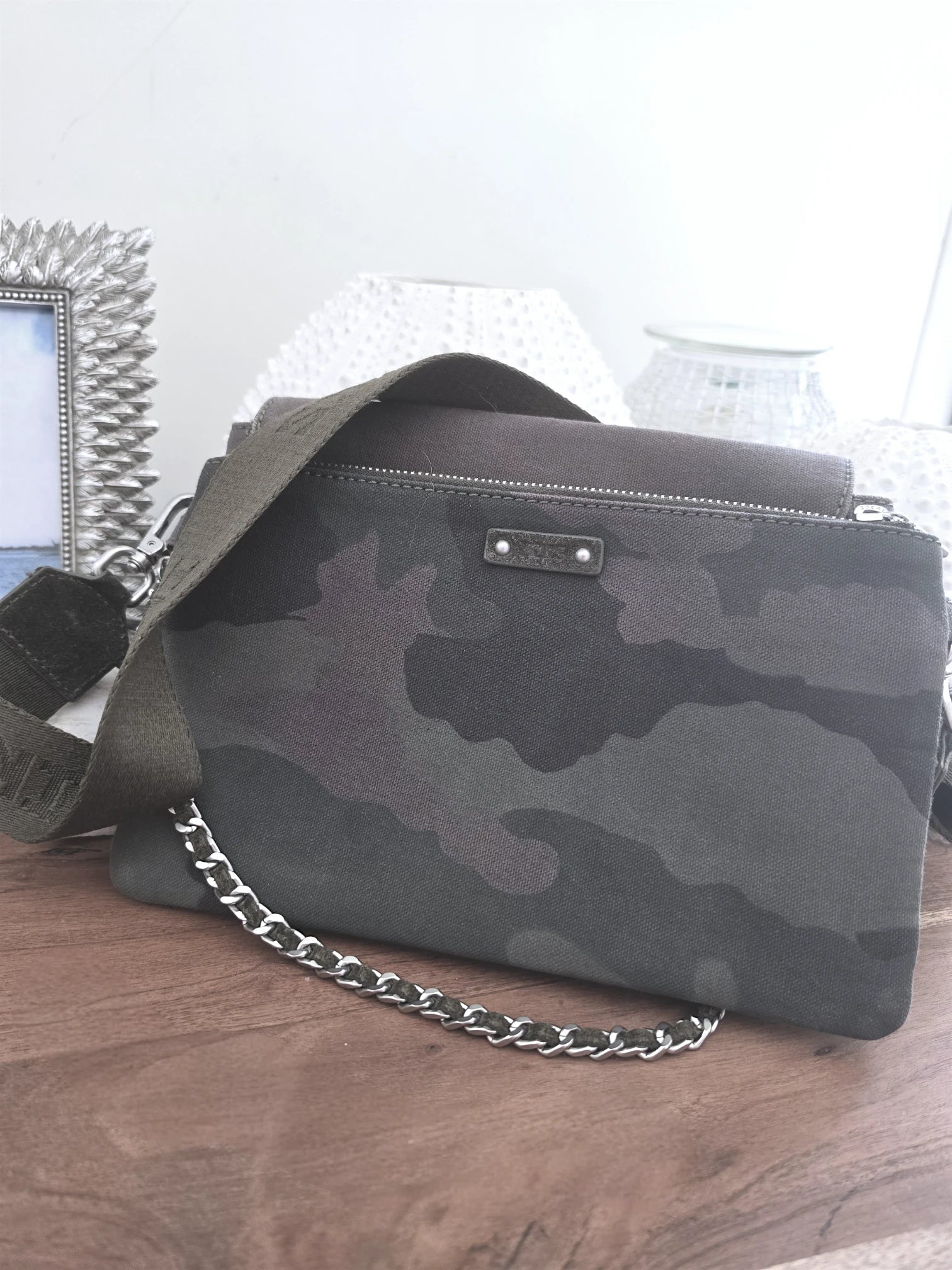 Sac 111 Lena tissu et cuir 2&amp;1 kaki et camouflage