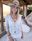 Cardigan en maille écru