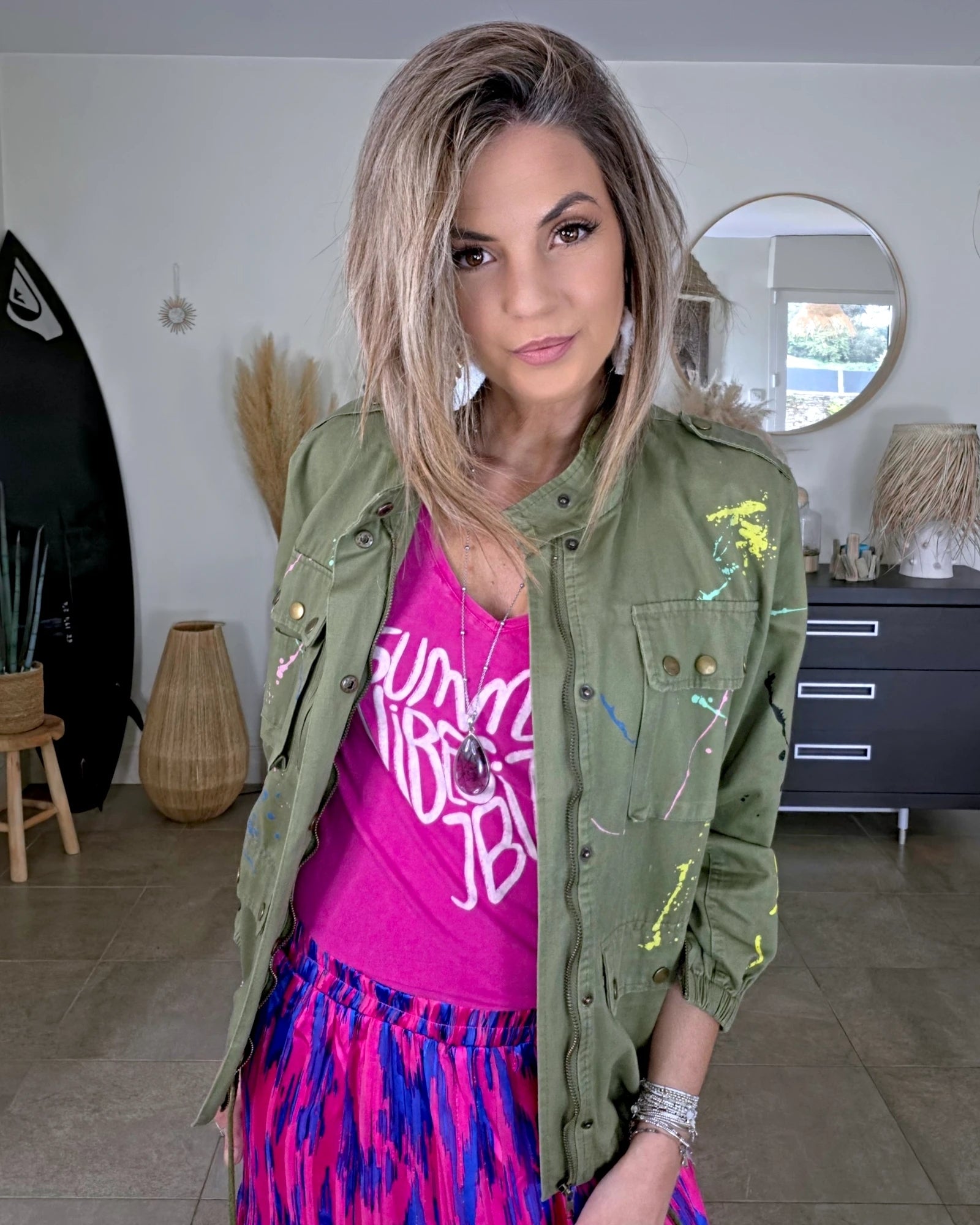 T-shirt rose summer ibiza
