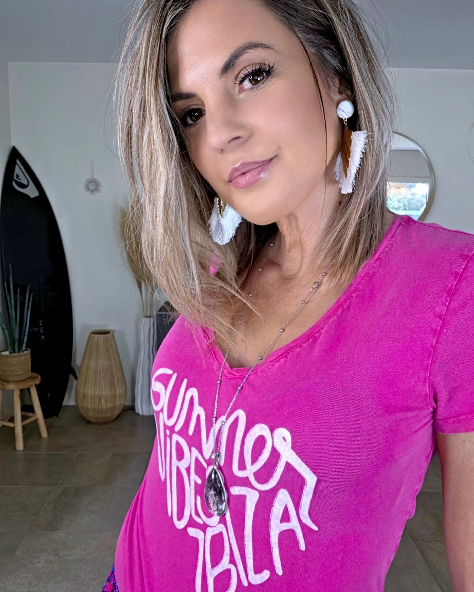 T-shirt rose summer ibiza