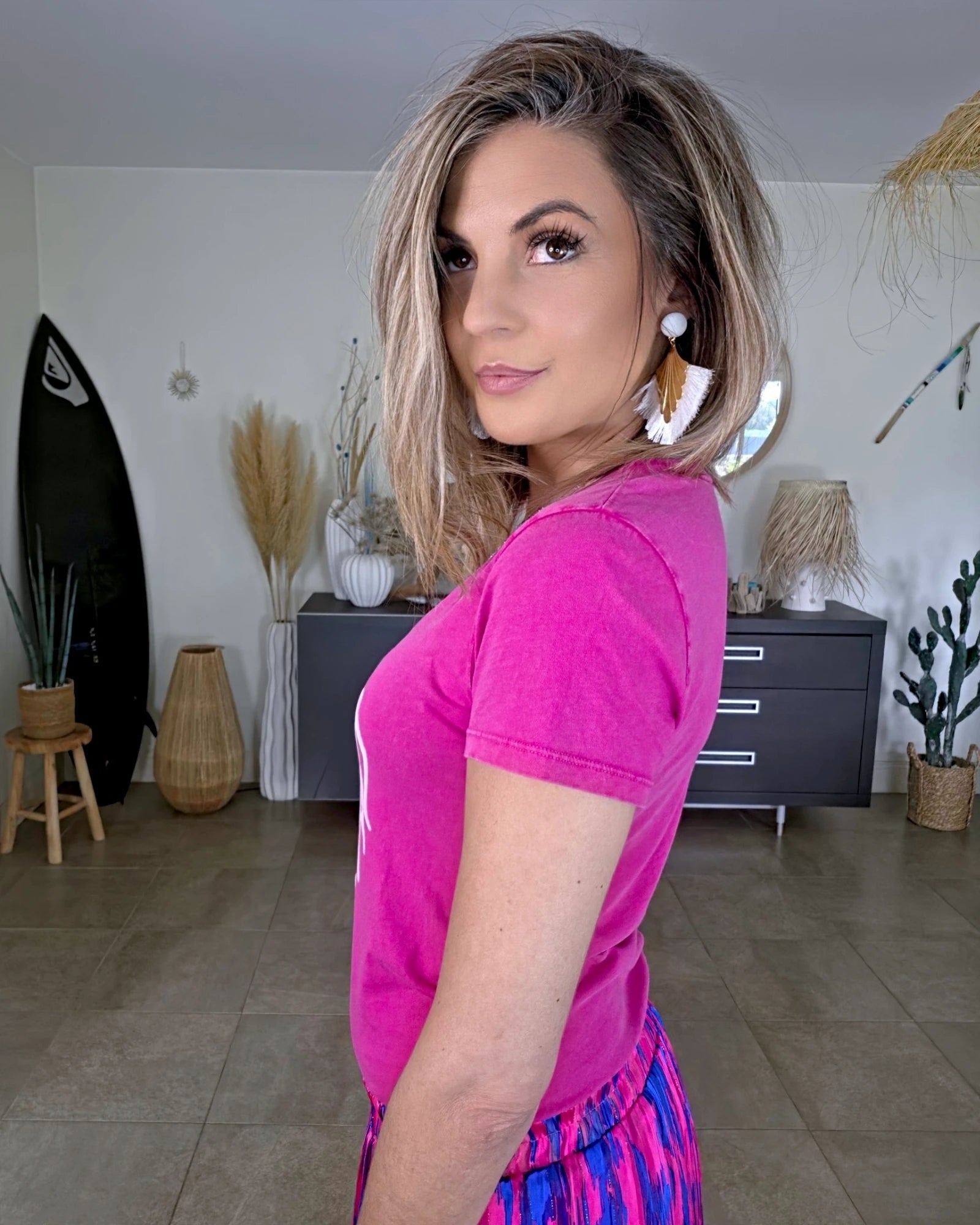 T-shirt rose summer ibiza