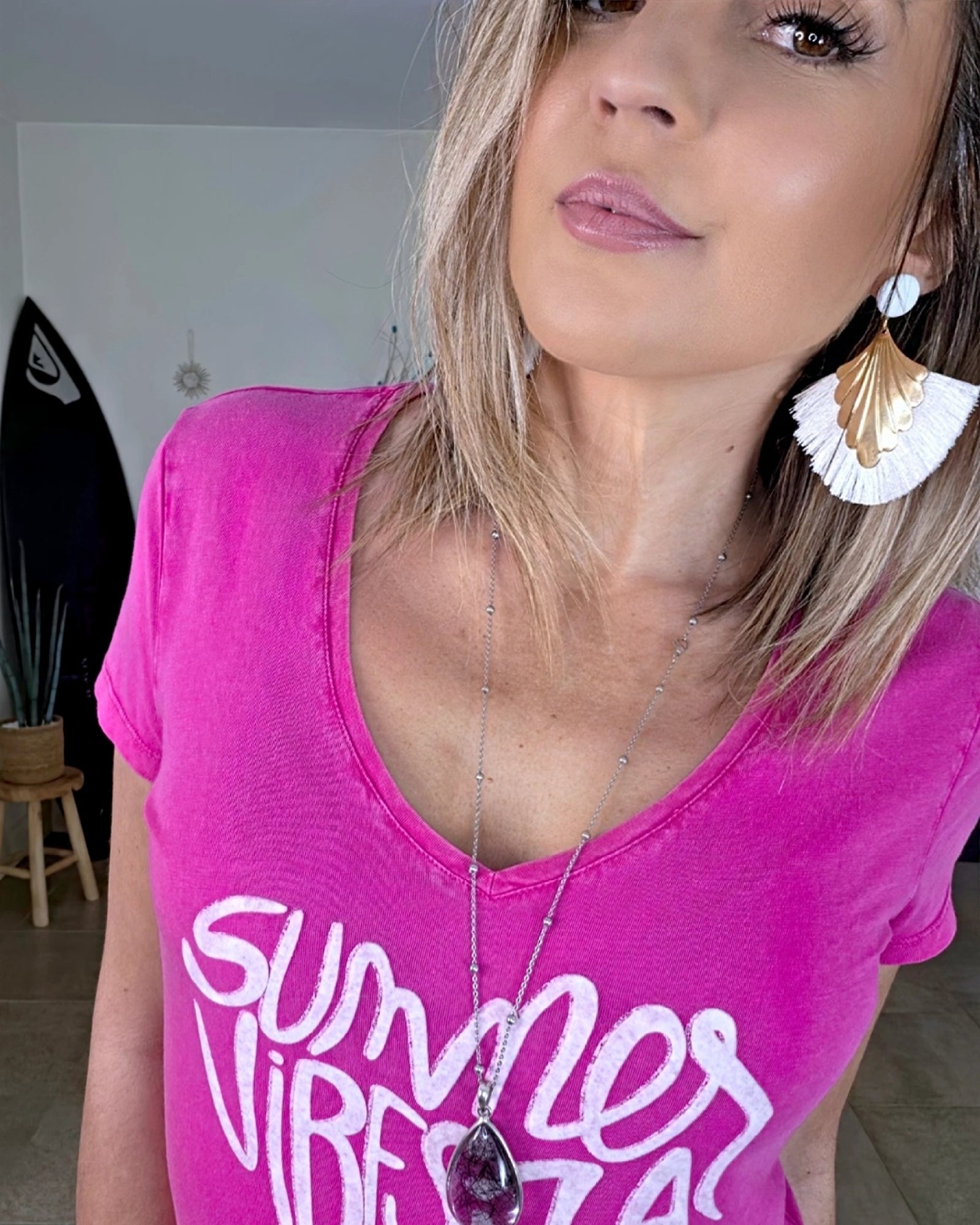 T-shirt rose summer ibiza