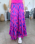 Jupe longue rose fuchsia et bleu roi