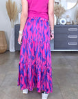 Jupe longue rose fuchsia et bleu roi