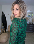 Robe Verte à imprimé noir