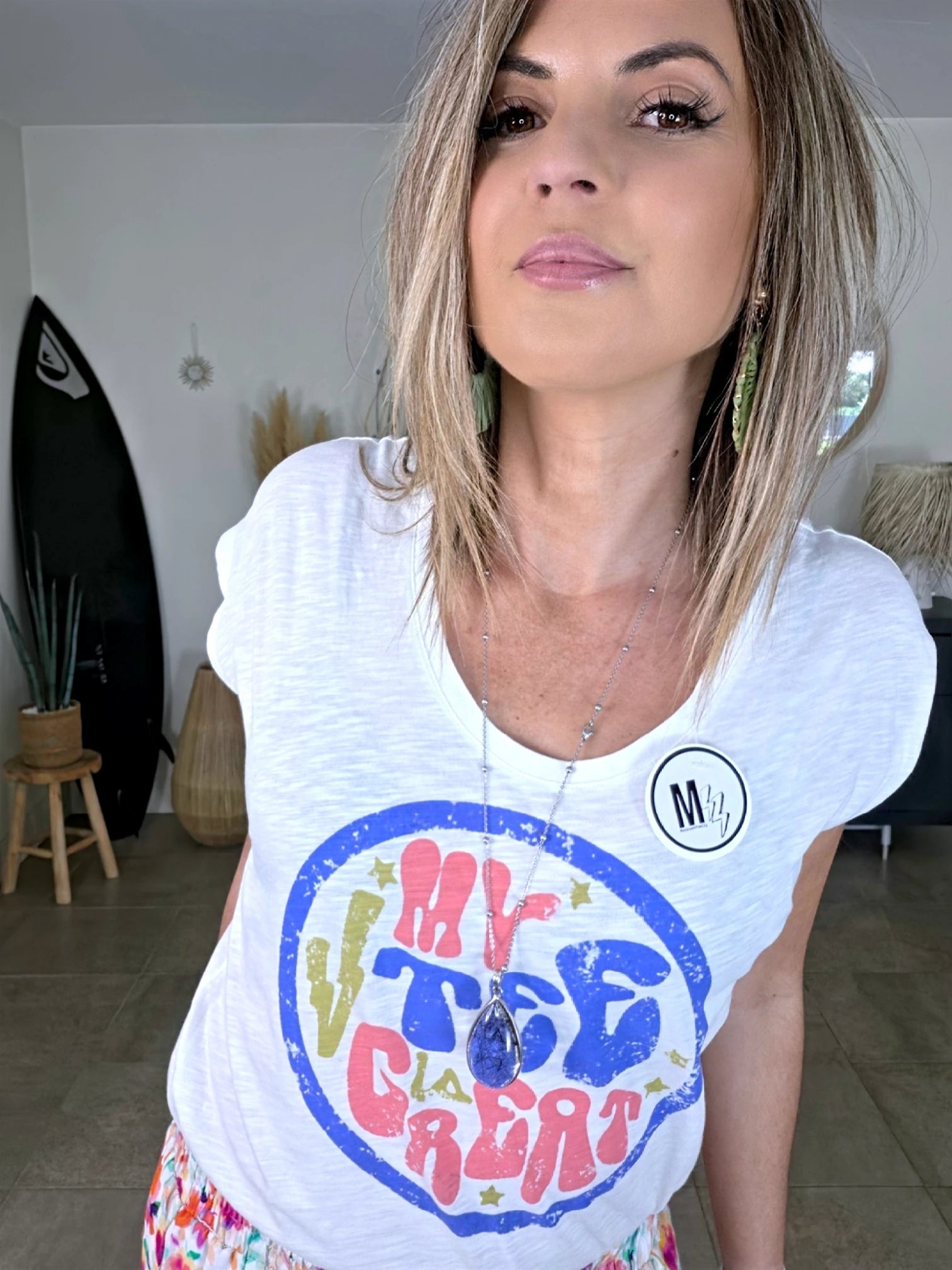 T-shirt blanc "My tee great" - 𝐌𝐚𝐫𝐢𝐧𝐚𝟒𝟒𝐟𝐚𝐦𝐢𝐥𝐲