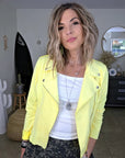 Perfecto suédine jaune fluo - 𝐌𝐚𝐫𝐢𝐧𝐚𝟒𝟒𝐟𝐚𝐦𝐢𝐥𝐲