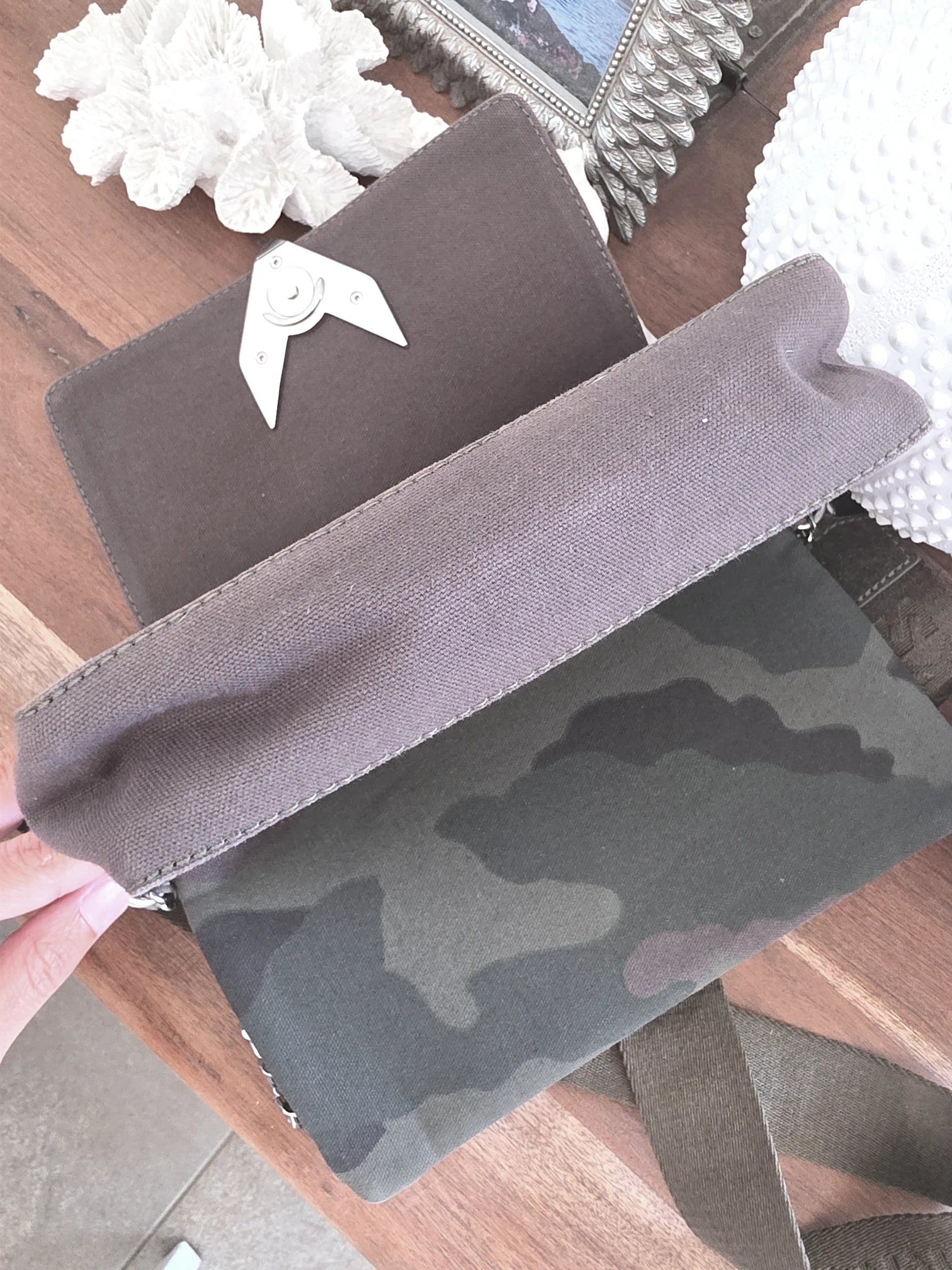 Sac 111 Lena tissu et cuir 2&amp;1 kaki et camouflage